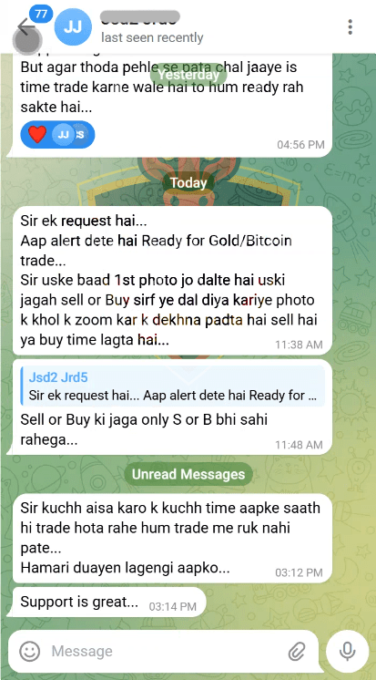 Telegram group screenshot