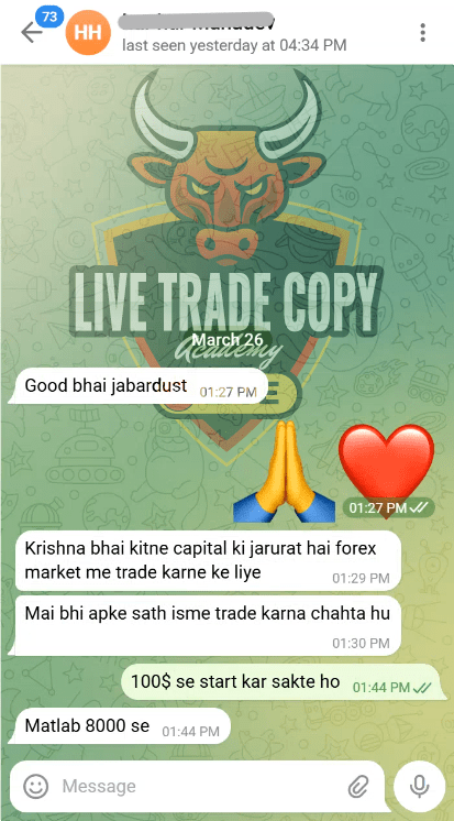 Telegram group screenshot