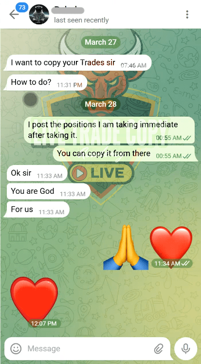 Telegram group screenshot
